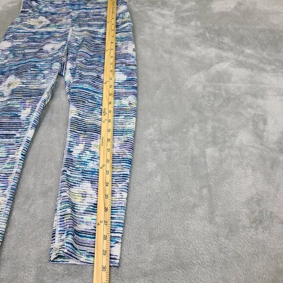 Lululemon Wunder Under Women's Striped Blurry Crop High Rise Size 8 Leggings - Picture 6 of 7